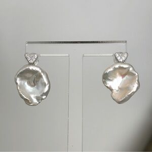Large baroque pearl earrings